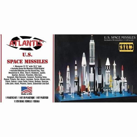 Atlantis Models AANM6871 1-128 Scale U.S. Space Missiles Plastic Figures