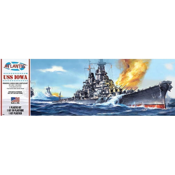 USS Iowa Big Battleship Plastic Model Kit 1/535 Atlantis Toy and Hobby