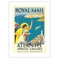 thumbnail image 1 of Atlantis Spring Cruises - Royal Mail Lines - Vintage Ocean Liner Travel Poster by Daphne Padden c.1936 - Fine Art Matte Paper Print (Unframed) 18x24in, 1 of 4