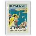 thumbnail image 1 of Atlantis Spring Cruises - Royal Mail Lines - Vintage Ocean Liner Travel Poster by Daphne Padden c.1936 - Japanese Unryu Rice Paper Art Print (Unframed) 12 x 16 in, 1 of 4