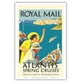 thumbnail image 1 of Atlantis Spring Cruises - Royal Mail Lines - Vintage Ocean Liner Travel Poster by Daphne Padden c.1936 - Master Art Print (Unframed) 12in x 18in, 1 of 4