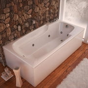 Eros 32 x 60 Rectangular Whirlpool Bathtub with Left Side Drain and V-Style Back Jets in Glossy White
