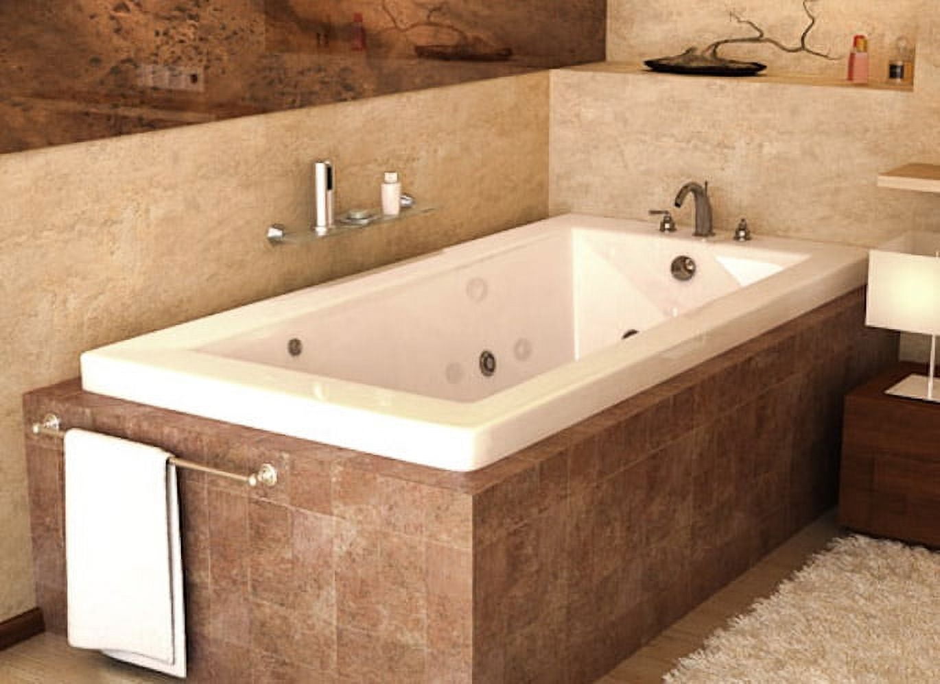 Atlantis Tubs 3266VNWR Venetian 32 x 66 x 23 - Inch Rectangular Whirlpool Jetted Bathtub w/ Right Side Pump Placement