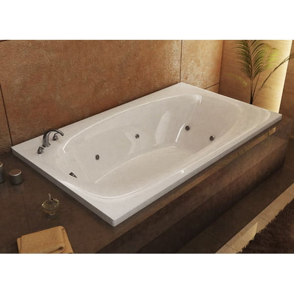 Atlantis Tubs 3666PDR Polaris 36 x 66 x 23 - Inch Rectangular Air & Whirlpool Jetted Bathtub w/ Right Side Pump Placement