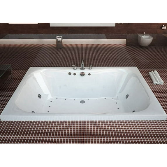 Atlantis Tubs 4060NDR Neptune 40 x 60 x 23 Rectangular Air and Whirlpool Jetted Bathtub w/ Right Side Pump Placement