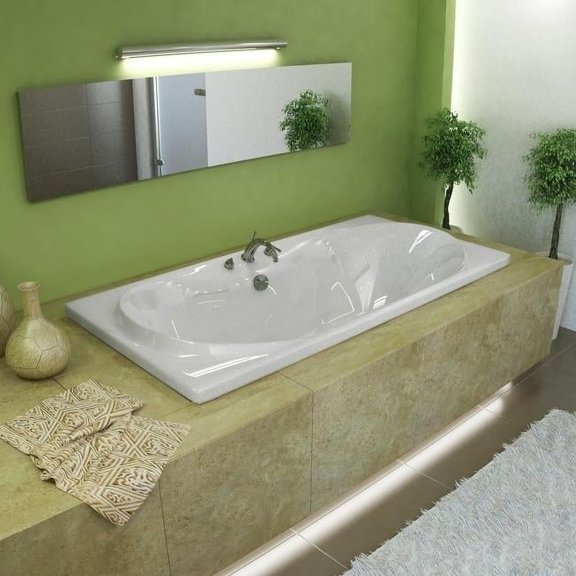 Star Series 72 in. x 42 in. Rectangular Air Bathtub with Center drain and Aromatherapy Bubbles in Glossy Smooth White