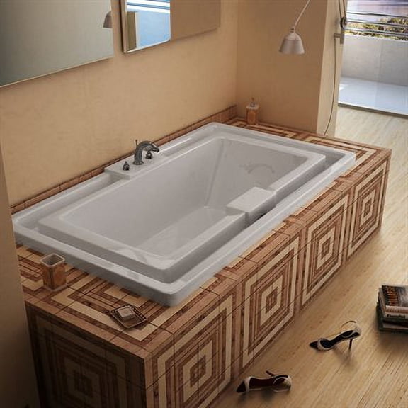 Infinity 46 x 78 Rectangular Endless Flow Soaking Bathtub with Reversible Drain
