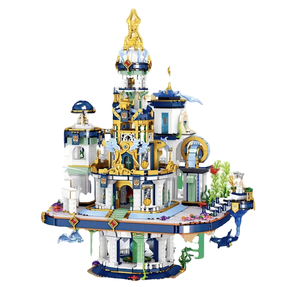 Underwater Castle Building Blocks, Mermaid Palace Display Model, Creative Birthday Gift, Home Office Table Centerpiece
