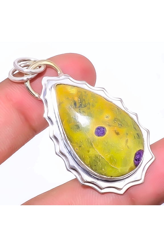 Atlantisite - Tasmania 925 Sterling Silver Bali Pendant 1.95" P851223, Christmas