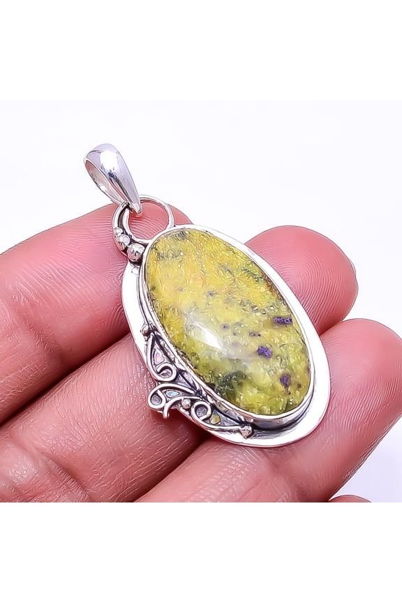 Atlantisite - Tasmania Designer Handmade 925 Sterling Silver Pendant 1.64" P951639942