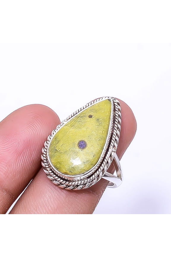 Atlantisite - Tasmania Designer Handmade 925 Sterling Silver Ring S.8 R944621965