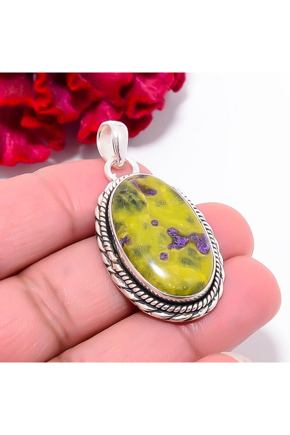 Atlantisite - Tasmania Gemstone 925 Sterling Silver Pendant 1.83" P101939, Christmas Gift