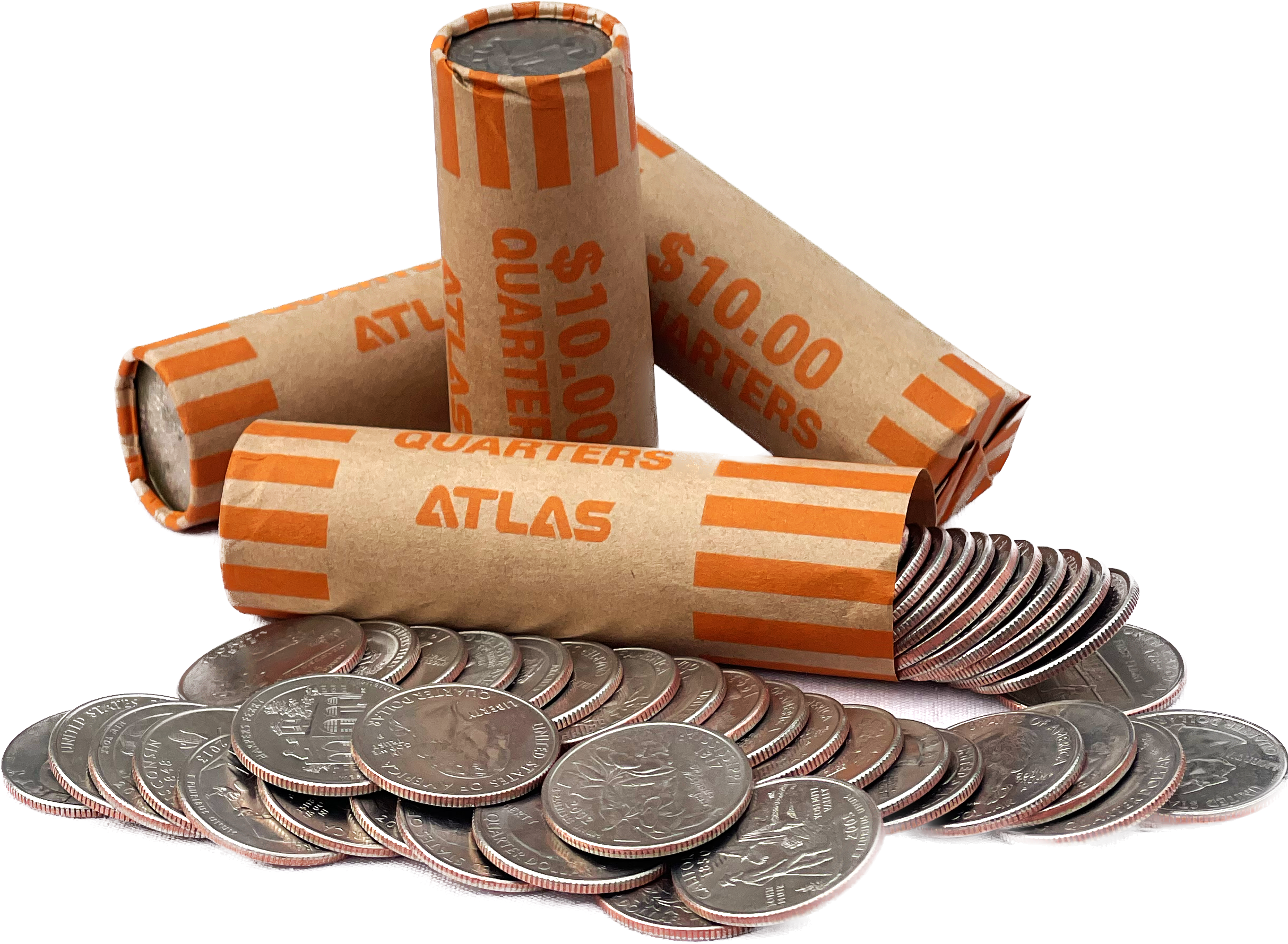 Atlas 1008 Count Preformed Coin Wrappers, Nested and Precrimped For Easy Coin Handling, (ACW-1008Q) 1008 Count of Quarter Wrappers
