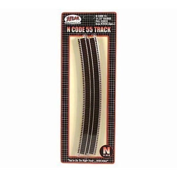 N Code 55 Nickel Silver 21.25" Radius Full Curve Track (6) Atlas Trains