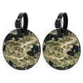 thumbnail image 1 of Atlas 2pcs PU Leather Round Bag Tags with Privacy Cover and Name ID Tag - Suitcase Tags for Travel Luggage, Handbags, Backpacks, School Bags, 1 of 1