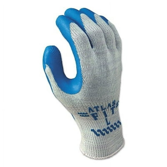 Atlas 300 General Purpose Latex Coated Fingers/Palm Gloves, Small, Blue/Gray | Bundle of 5 Dozen