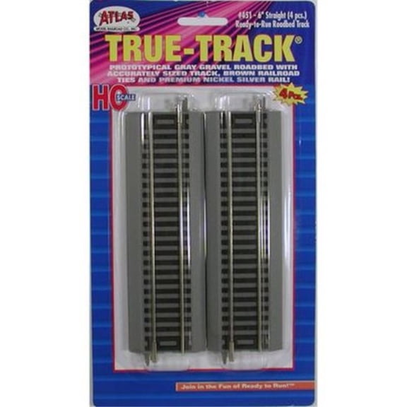 Atlas True-Track 6" Straight Section (4) HO Scale Trains
