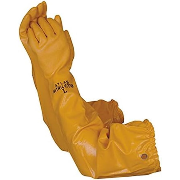 Atlas 772 26-inch Nitrile X-Large Elbow Length Chemical Resistant Yellow Gloves$$Tools & Hardware Other