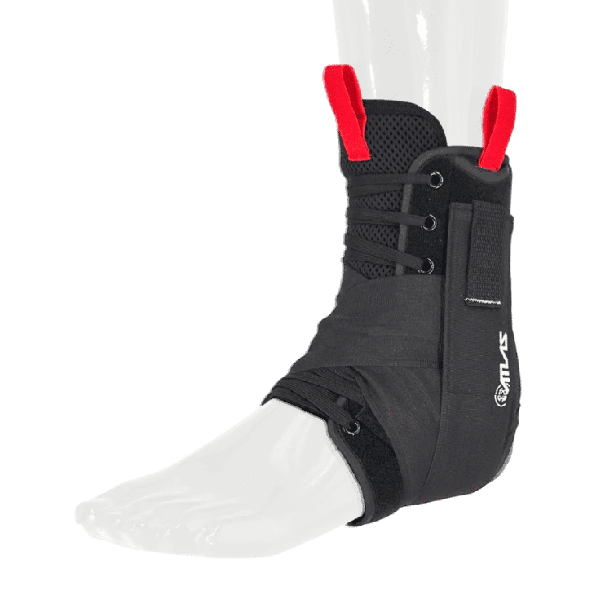 Atlas A2060-01-020 Ankle Brace Black, LG/XL, CE Certified, Reversible Design for Left or Right Ankle, Adjustable Support for Sports and Injury Recovery