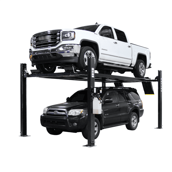 Atlas Automotive Equipment APEX9 4-Post Vehicle Storage Lift, 10 Minimum Ceiling Height, 9,000lb Capacity, ALI Certified, Portable/Free Standing Design, Single Point Lock Release, For DIY/Hobbyists