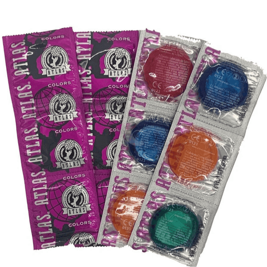 Atlas Assorted Colors Lubricated Condoms (100 Pack) - Walmart.com
