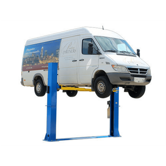 Atlas Automotive Equipment BP10000X 2-Post Commercial Grade Vehicle Lift, Baseplate, Open-top Style, 96 Minimum Ceiling Height, 10,000lb Capacity, Super Symmetric Arms, For Low Ceiling Garage Use