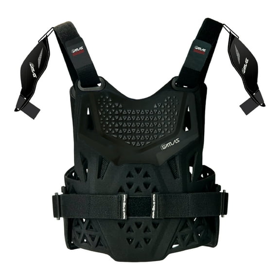 Atlas Charger PeeWee Black + Shoulders A1020-01-000 - Youth Neck Brace with Adjustable Shoulder Pads, Lightweight Impact-Resistant Protection for Motocross, BMX, and Extreme Sports