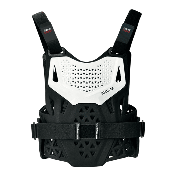 Atlas Charger PeeWee White -A1011-00-000 CE Level 1 Certified Chest Protector with Wrap-Around Design for Young Riders in Motocross, BMX, and Extreme Sports