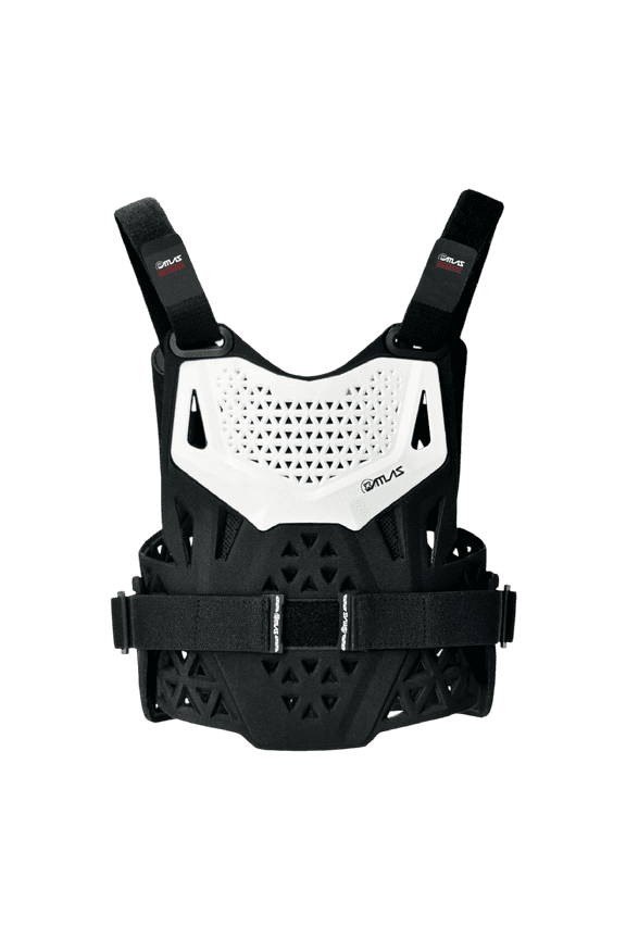 Atlas Charger PeeWee White -A1011-00-000 CE Level 1 Certified Chest Protector with Wrap-Around Design for Young Riders in Motocross, BMX, and Extreme Sports
