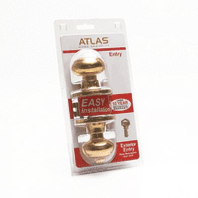 Atlas Classic Doorknob Entry Locking Door Knob, Polished Bronze