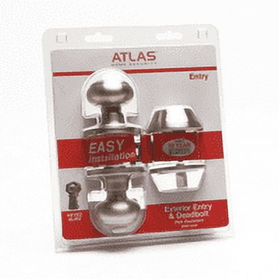 Atlas Classic Knob Clamshell Pack Combo SN, Exterior Entry & Deadbolt, Color: Satin Nickel, 1734705