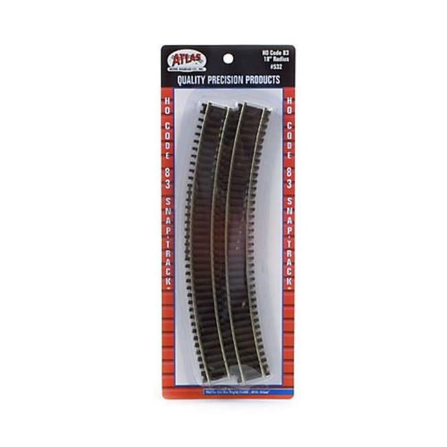 Atlas Code 83 Nickel Silver 18 Radius Snap Track (6Bx) Ho Scale Trains