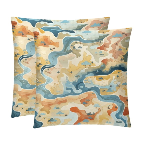 Atlas Elegant Velvet Decorative Pillows Set of 2 with Unique Patterns, Throw Pillow Inserts for Bed or Couch, Available in 16x16, 18x18, 20x20 Inches for Any Occasion