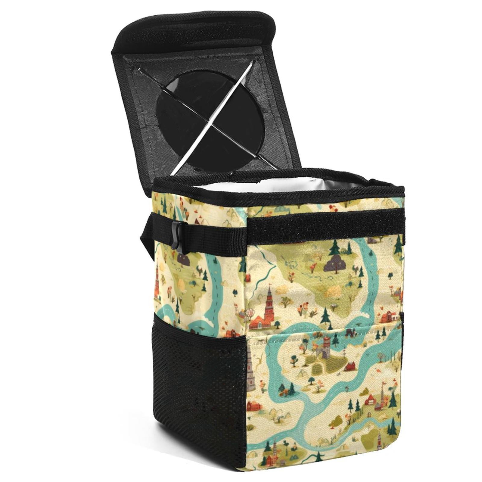 Atlas Foldable Car Garbage Can with Lid, Leakproof, Hanging Storage