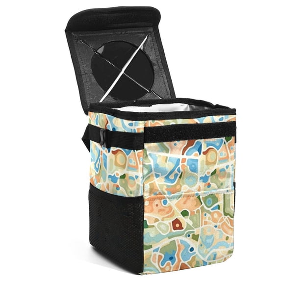 Atlas Foldable Car Trash Can with Lid, Leak-proof Hanging Storage Bag - Car Garbage Can, Trash Can for Car, Car Trash Bin