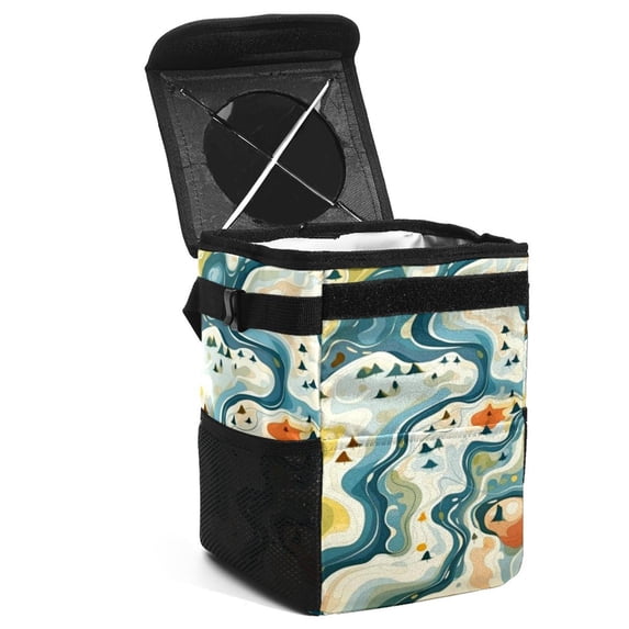 Atlas Foldable, with Lid, Leak-Proof, Hanging Storage Bag Car Trash Can - Car Garbage Can - Trash Can for Car