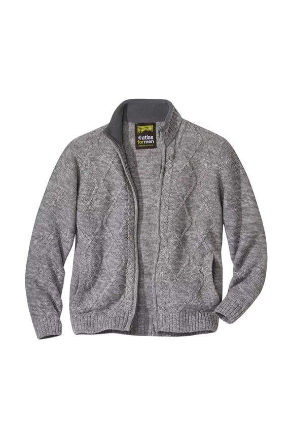 Mens Cable Knit Full Zip Jacket