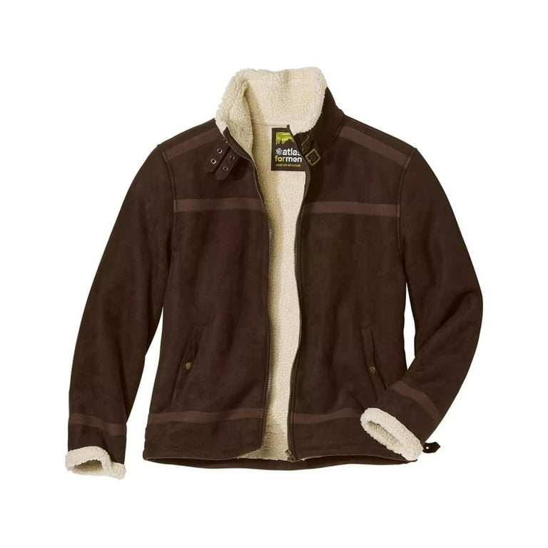 Atlas For Men Mens Faux Suede Sherpa Lined Jacket - Walmart.com