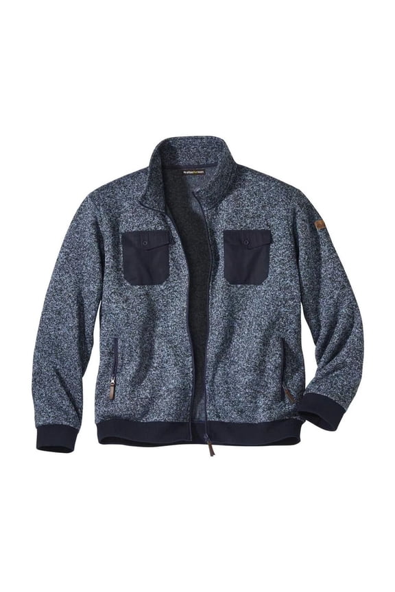 Mens Mottled Brushed Full Zip Fleece Jacket