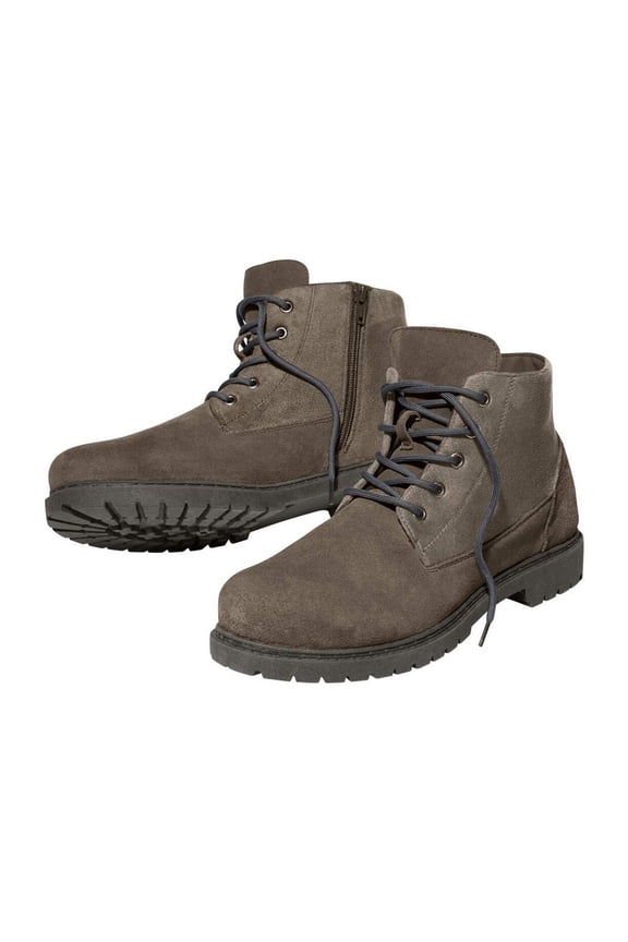 Mens Split Leather Side Zip Ankle Boots