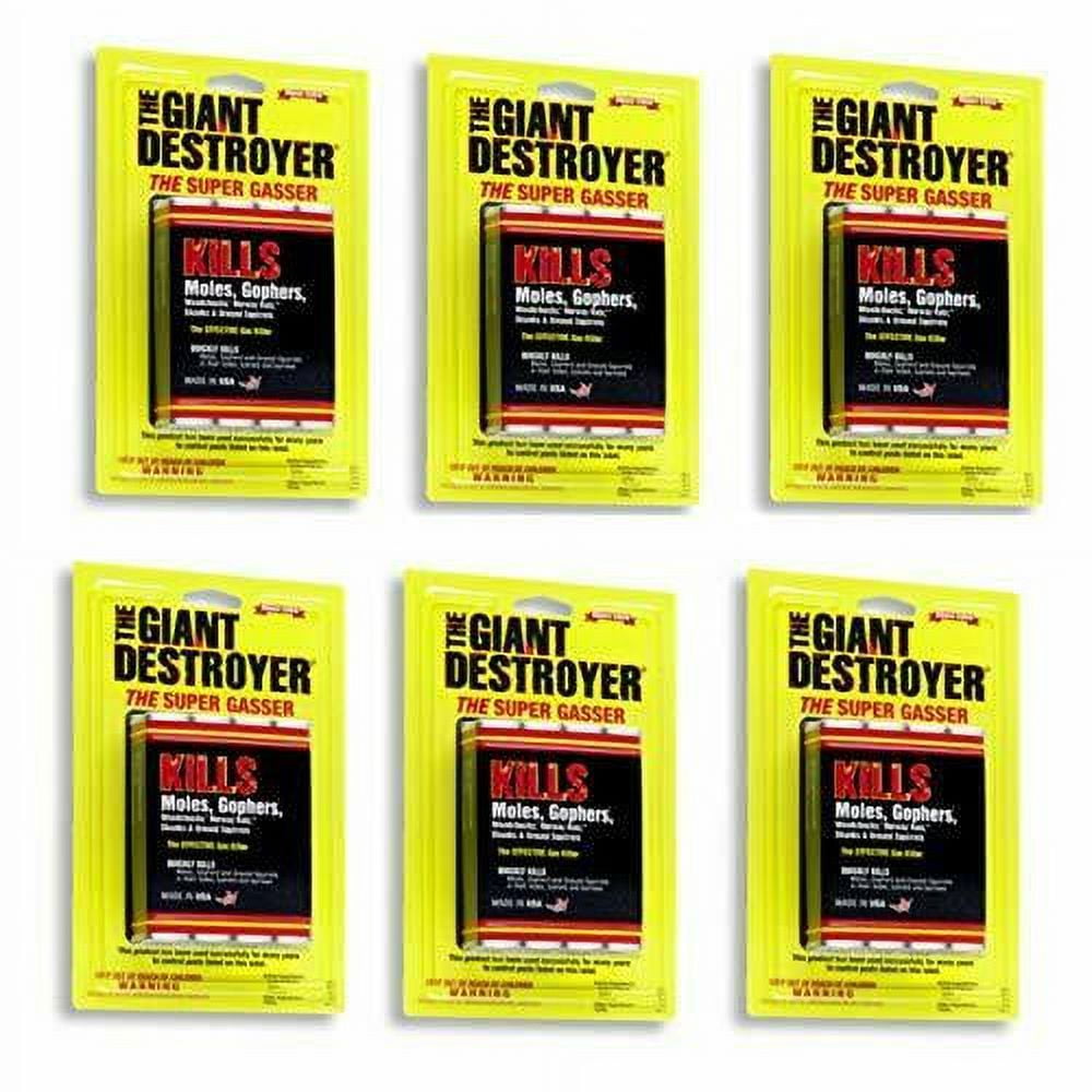 Atlas Giant Destroyer Gas Bomb Gopher, Mole and Rat Killer- 4 Items (6 Packs)