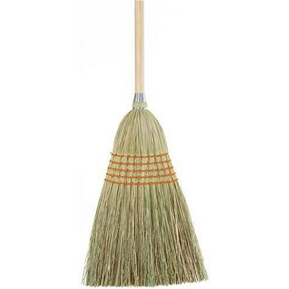 Atlas Furgale Household Corn Broom - Corn and Yucca Bristles, Wood Handle - Multicolor