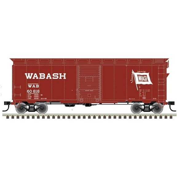 Atlas HO Scale 1937 AAR 40' Boxcar (Kit) Wabash #60955 (Boxcar Red/White)