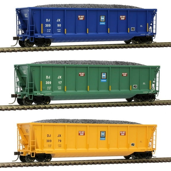 Atlas HO Scale Coalveyor Bathtub Coal Gondola David J. Joseph/DJJX 3-Pack