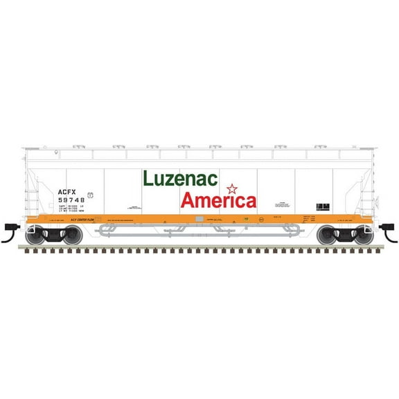 Atlas HO Scale Pressureaide Centerflow Hopper Luzenac America/ACFX #59748