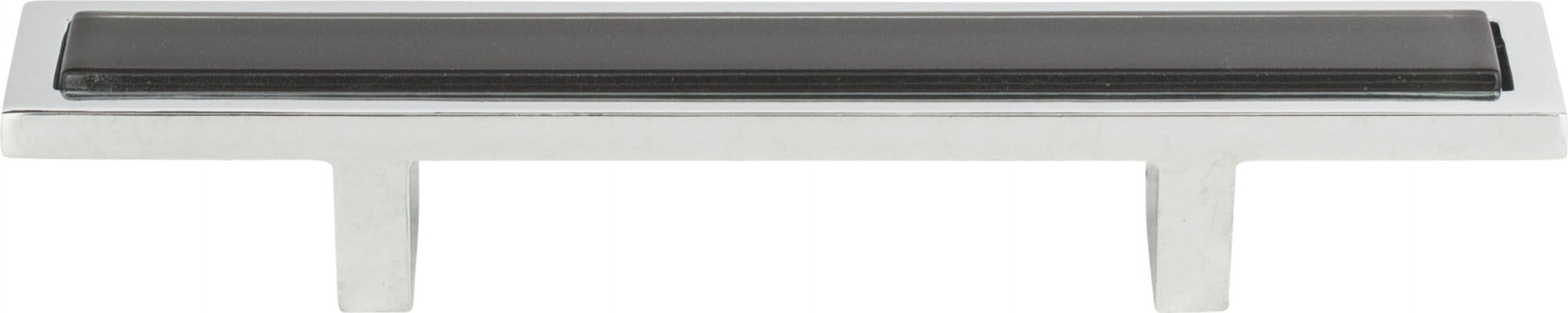 Modern Black and Polished Chrome 3" Bar Cabinet Pull