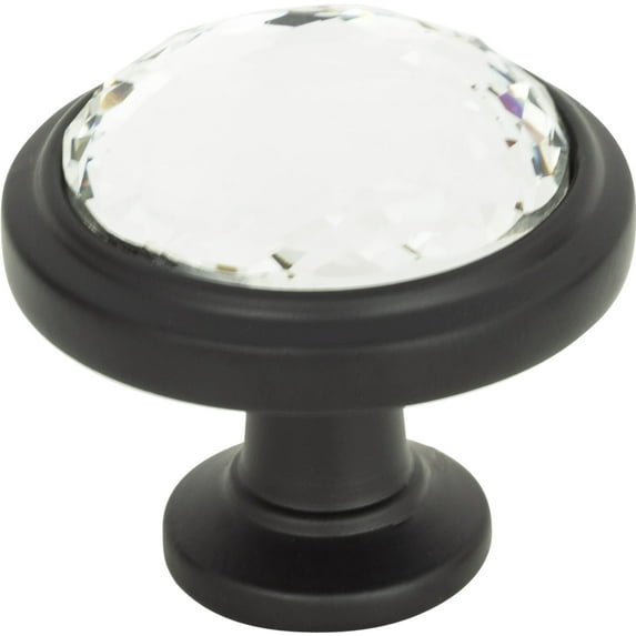 Atlas Homewares 343 Crystal 1-5/16" Mushroom Cabinet Knob - Black