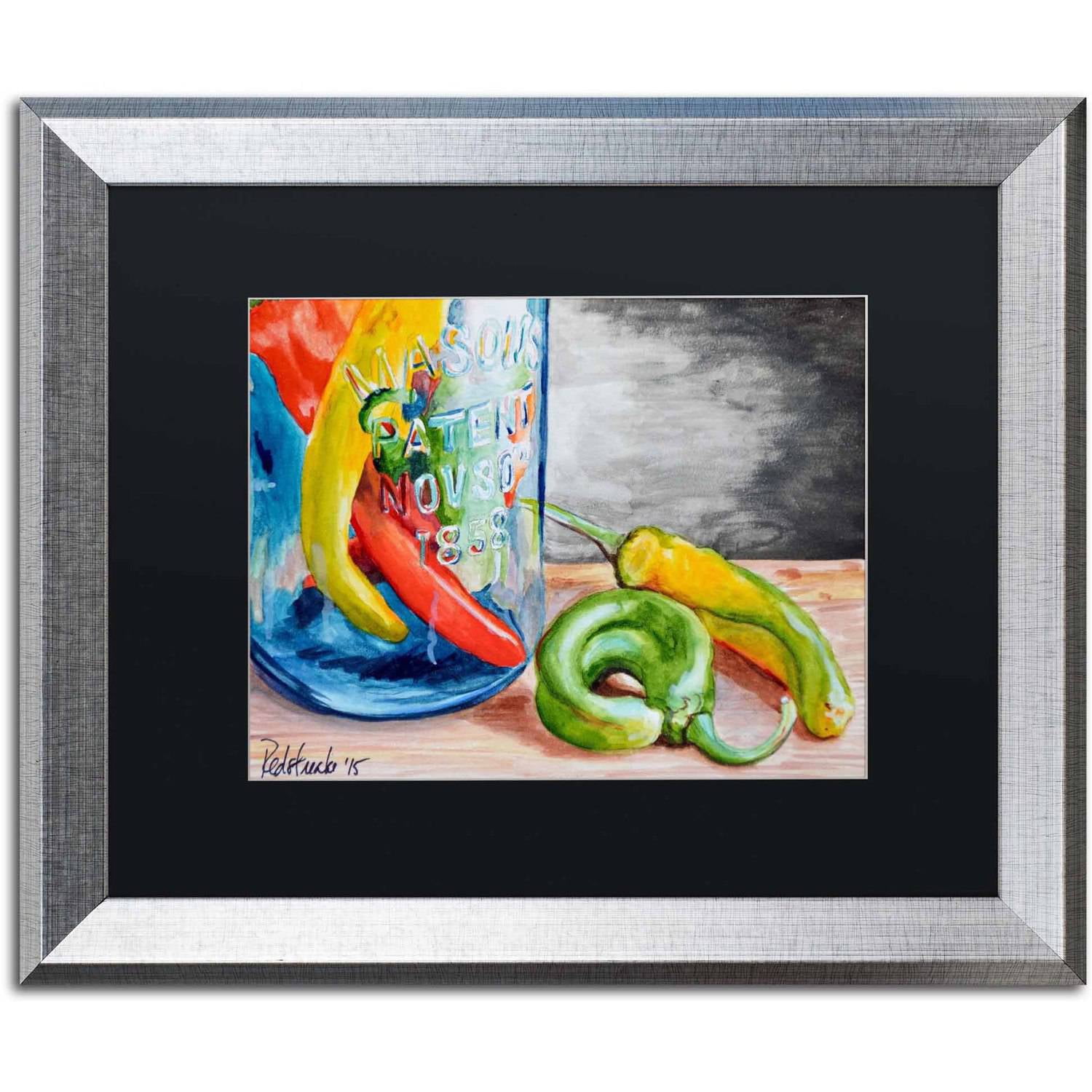 "Atlas Jar" Canvas Art by Jennifer Redstreake Black Matte, Silver Frame