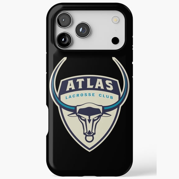 Atlas Lacrosse Club Bull Mascot Shield Logo for iPhone Case 11 to 17 Pro Max