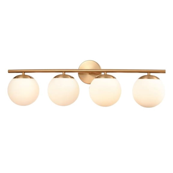 Atlas Lighting & Home WL11639-BS 9 x 30 x 8 in. Hollywood Blvd Wide 4-Light Vanity Light - Satin Brass